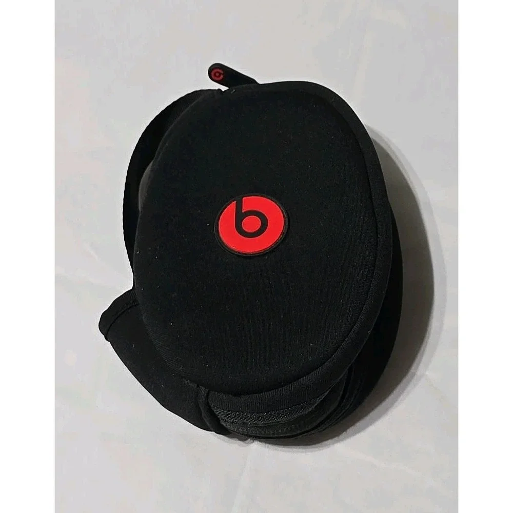 Beats By Dr Dre Headphones Carry Case Black Red Soft Nylon